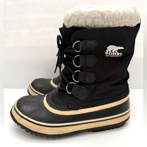 Sorel Black and Cream Insulated Boots